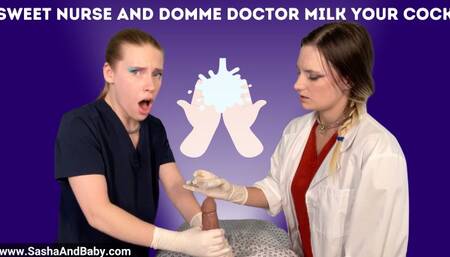 Sweet Nurse and Domme Doctor Milk Your Cock POV Handjob Cum Blast