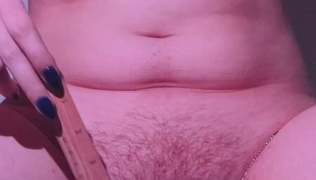 Clit Spanking with a Wooden Ruler