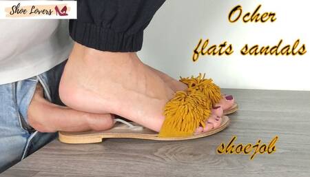 Ocher flats sandals shoejob