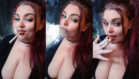 Enjoying a cigarette