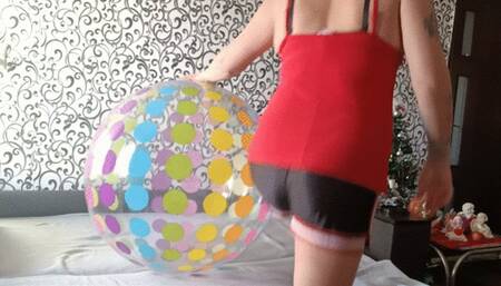 sexy jump on dotted ball