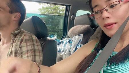 Sexy pussy on the car