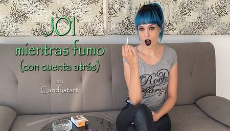 JOI mientras fumo con cuenta atras