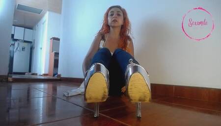 Trying out my new super high heels