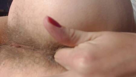 I Am Fingering My Sexy Hairy Asshole and Trying to Fart so Hard. Dirty Talking in My Video with Close Ups