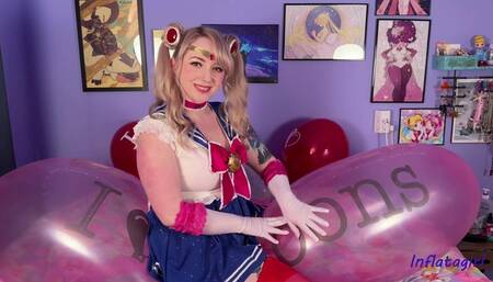 Sailor Moon Cums On Crystal Pink Airship Balloon