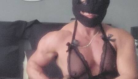 Small Cock handjob by Strong amazon muscular woman