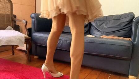 Double layer of stockings and anal fuck