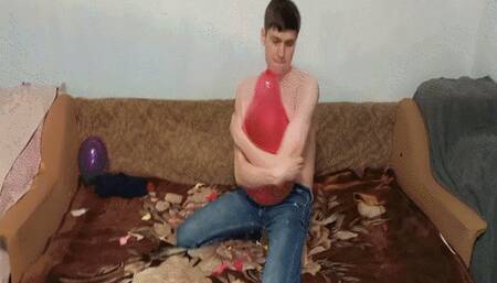 Boy Destroys Balloons WMV