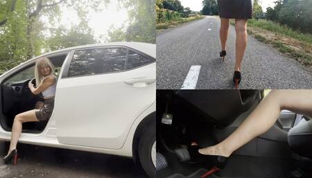 Anastasia in pedal pumping clip emphasizing on high heels and calves
