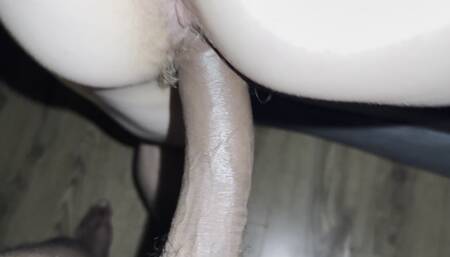 Big Ass Cougar Leaks Cum From Pussy to Tight Asshole From Fucking Younger BBC