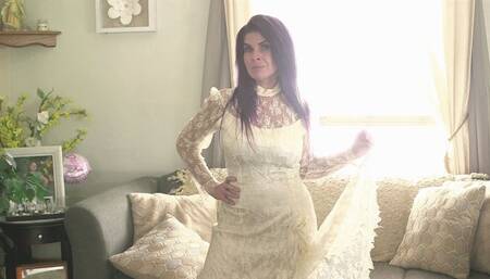 Violet Vices tries on wedding dress and also a BBC
