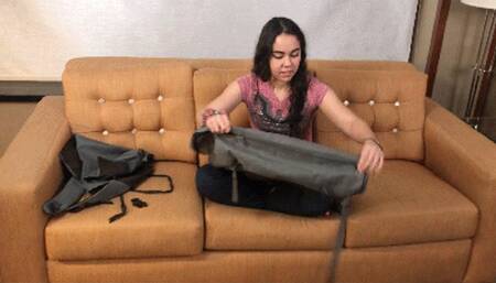 Destroying an Old Zippered Mega Backpack with Peko Lux - MP4 (HD 1080p)