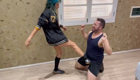 Aline Ballbusting Her Doormat (PART 3)