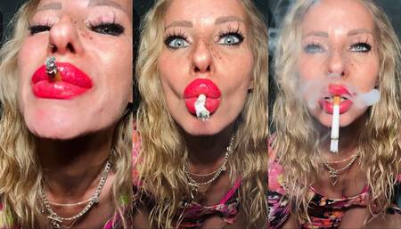 Craving for a Marlboro 100 smoking it all down to the filter and sucking even the rest out of it