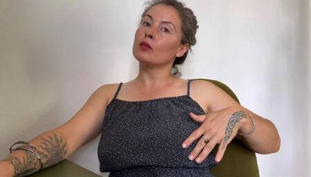 eacher plays with her tits mov