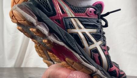 A Shoejob in Asics Kayano and slouch socks - CBT and Shoejob in Asics Sneakers - spitting and smeakerfetish - multiedit - HD quality