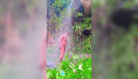 Bathing in Waterfall