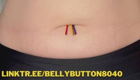 Filling Her Belly Button With Matchsticks & Tickling Them Out