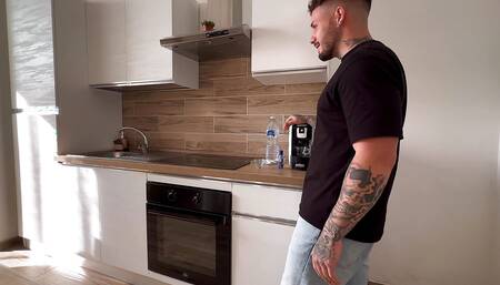 She Invites Me for a Coffee and Eager for Cock Gets Fucked in the Kitchen