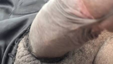 Caught My Stepdad Play with His Cock Dick While Having Coffee Outside Cum Hard the Motherfucker!!