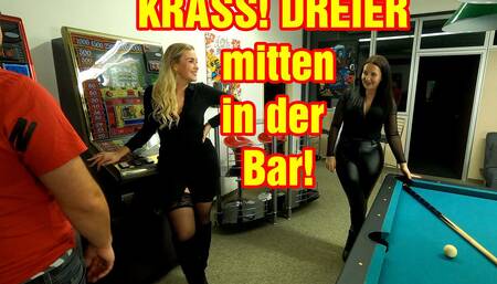 Awesome! Threesome in the Middle of the Bar!