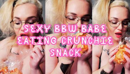 Sexy BBW Babe eating crunchie snack