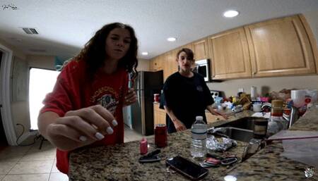 Giantess Mya & Nathalia Keep You as A Pet