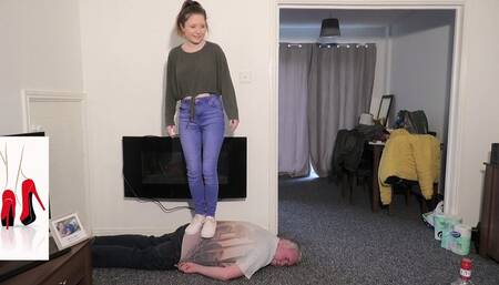 New Girl Trampling In Sneakers