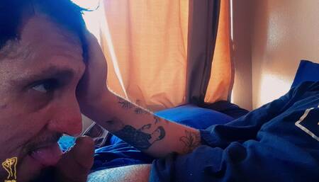 Stepdaddy Sucks His Disabled Boys Cock Dry