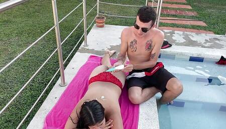 How Delicious It Is to Fuck My Fstepatherstro After a Good Sun by the Pool
