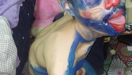 Masturbating in a Painted Suit