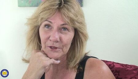 Kinky mama munching on a bunch of black cocks