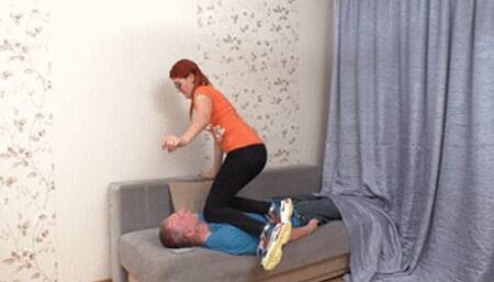 Crazy 18 yo redhead sits on the lying man like on a pillow, vf1986x 1080p