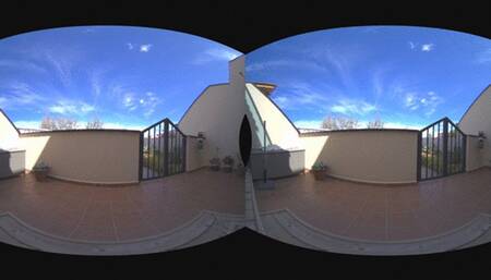 VR porn Public pee in jeans outside