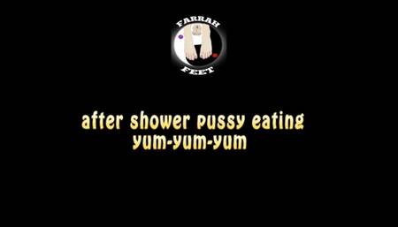 after shower pussy eating yum-yum-yum