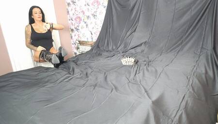 Thigh High Boot Clad Double Crossing Danni tapes up Charlie! MP4 version