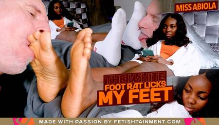 The white foot rat is now licking my feet! (Feet Licking and Sock Licking with Miss Abiola ) - FULL HD MP4