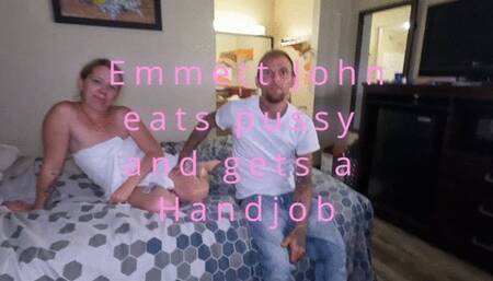 Emmett John Audition Eating pussy and getting fondled and fingered by his first guy