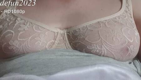 V59: POV, Natural Tit Shemale Cums in Skirt