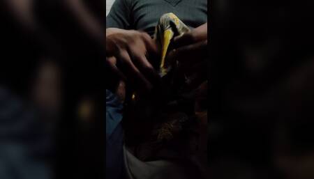55 Dick Head Rub with Yellow Print Satin Silky Salwar of Stepsister