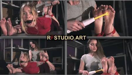 Olivia Gets Tickled by Leya - Hogtied, Ballgagged, and Electric Play on Her Soles (UHD 4K MP4)