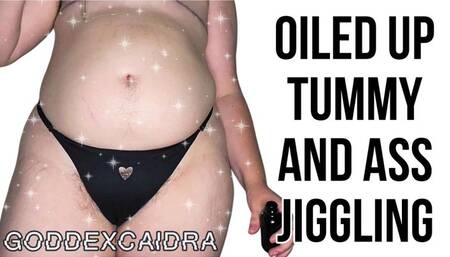 Oiled Up Belly and Ass Jiggling