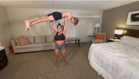 First Time Ever Gymnast Alexia Meets Tiny Frank