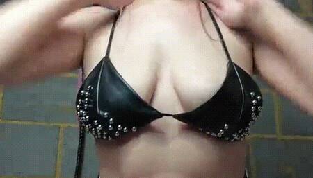 Submit to leather Goddess - Princess Diss will make you her owned leather & heels slut