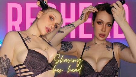 Redhead shaving her head 720p