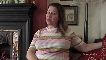 Aunt Judy's XXX - Your Busty Mature Step-Aunt Eva Jayne JACKS YOU OFF & SUCKS YOUR COCK (POV)