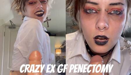 SEXY CRAZY EX in SCHOOLGIRL OUTFIT gives you a PENECTOMY for cheating on her and EATS IT