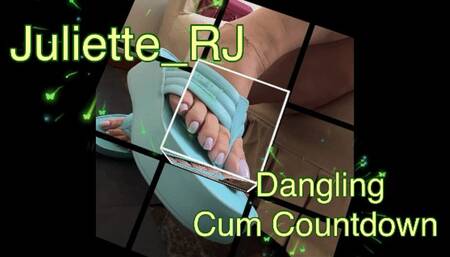 Juliette-RJ Dangling on Sexy Flip Flop Wedges in beautiful French Tip Pedicure - DANGLING - FRENCH TIP PEDICURE - BBW - THICK THIGHS - BBW LEGS - WEDGE FLIP FLOPS - FOOT FETISH - TOES WIGLING