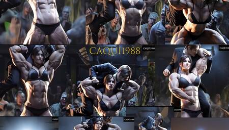 Unstoppable Strength: Claire's Muscular Triumph Over the Undead